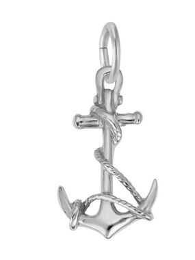 NWOT 14K White Gold Rembrandt Anchor  With Rope Charm